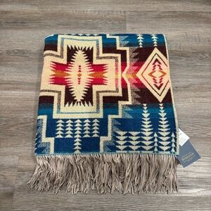 Pendleton Harding Star Fringed Royal Jacquard Throw Blanket
